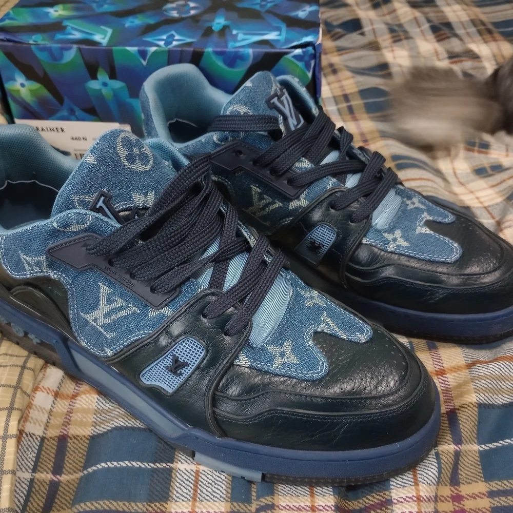 Louis Vuitton Blue Athletic Sneakers with Distinctive Design